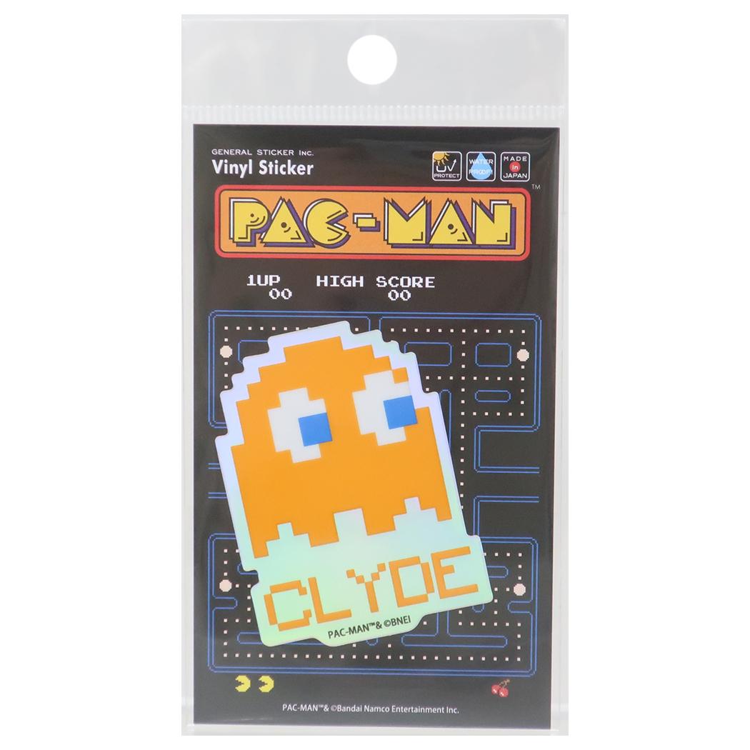 パックマン ダイカットシール ホログラムステッカー CLYDE ドット ゼネラルステッカー 耐水耐光 デコステッカー ゲームキャラクター グッズ メール便可 シネマコレクション