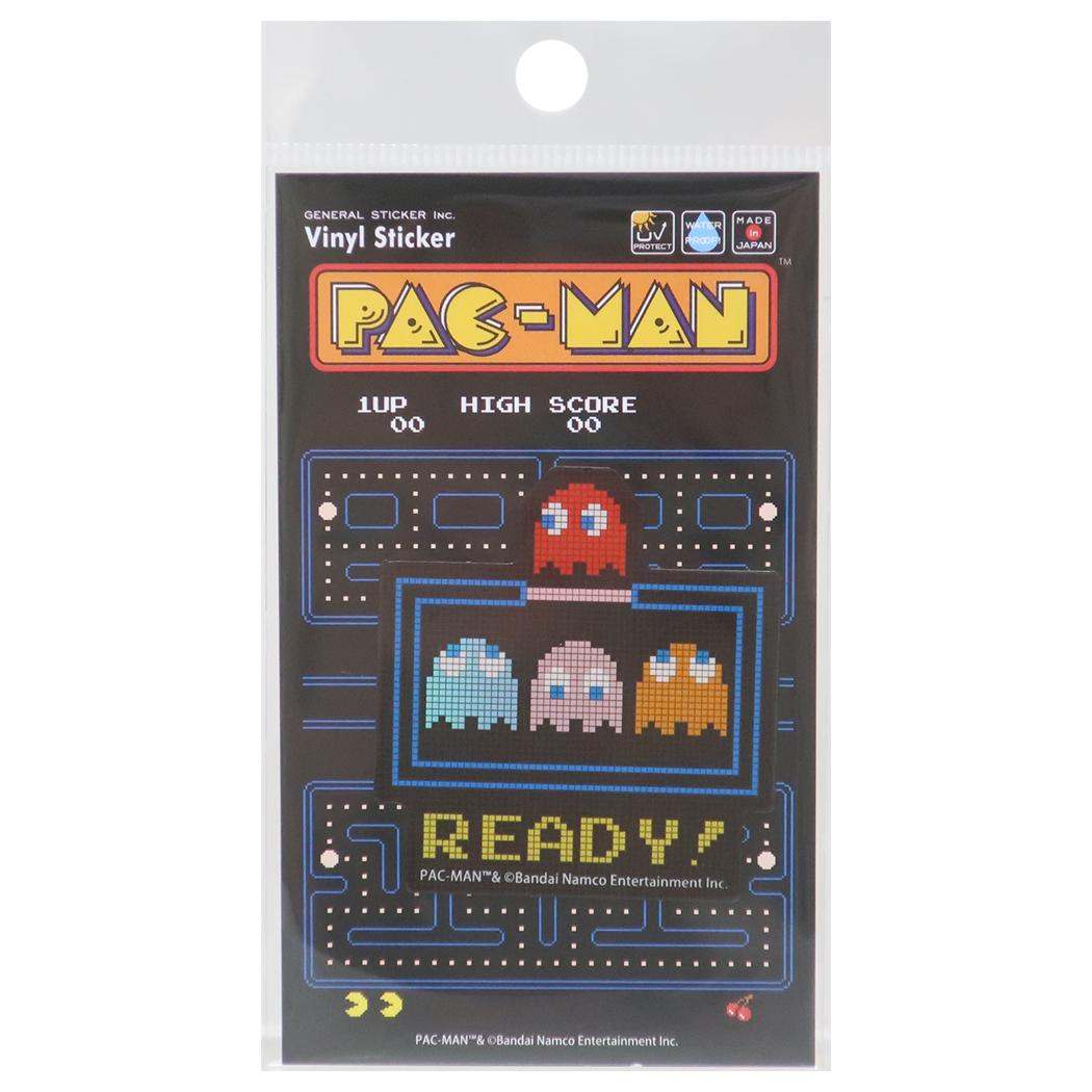 ホログラムステッカー ダイカットシール パックマン READY ゼネラルステッカー 耐水耐光 デコステッカー ゲームメール便可