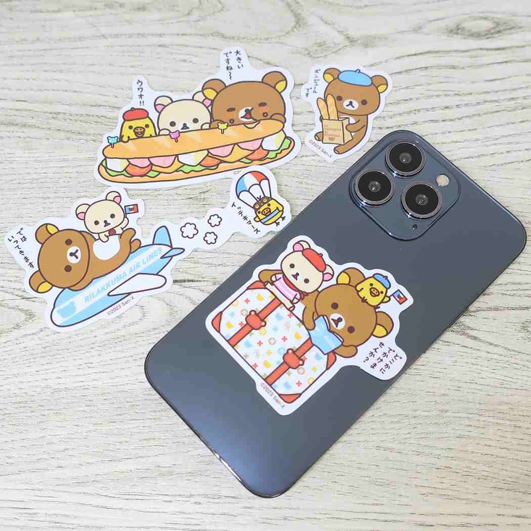 ステッカーパック4枚セット ステッカーリラックマ 旅行 サンエックス ゼネラルステッカー 耐水耐光 デコステッカー メール便可