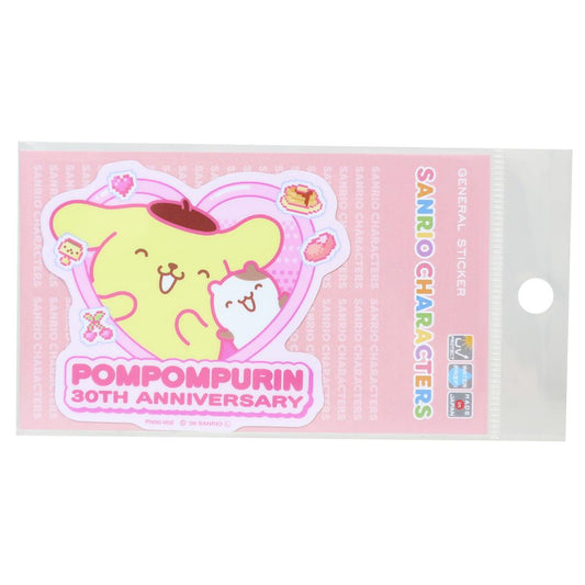ポムポムプリン ダイカットシール ビニールステッカー 30th ハート サンリオ ゼネラルステッカー デコステッカー 耐水耐光 キャラクター グッズ メール便可 シネマコレクション