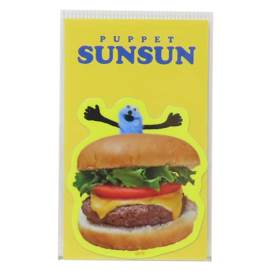 ダイカットミニステッカー ビニールシール パペットスンスン ハンバーガーとスンスン PUPPET SUNSUN ゼネラルステッカー 耐水耐光 デコステッカー メール便可