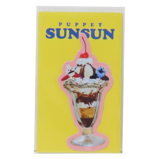 ダイカットミニステッカー ビニールシール パペットスンスン パフェ PUPPET SUNSUN ゼネラルステッカー 耐水耐光 デコステッカー メール便可