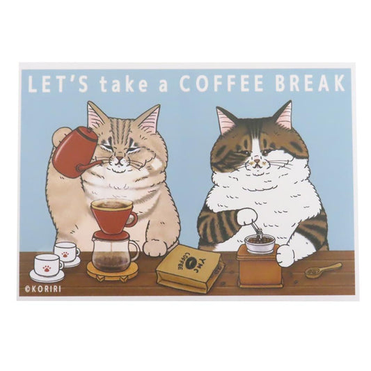 L判絹目生写真 コレクター雑貨 世にも不思議な猫世界 COFFEE blue ゼネラルステッカー コレクション雑貨