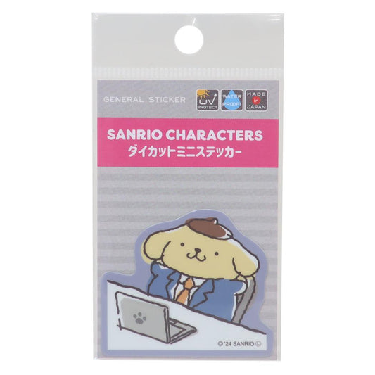 ミニステッカー ダイカットシール ポムポムプリン がんばれないサンリオキャラクターズ ひとやすみ サンリオ ゼネラルステッカー 耐水耐光 デコステッカー メール便可