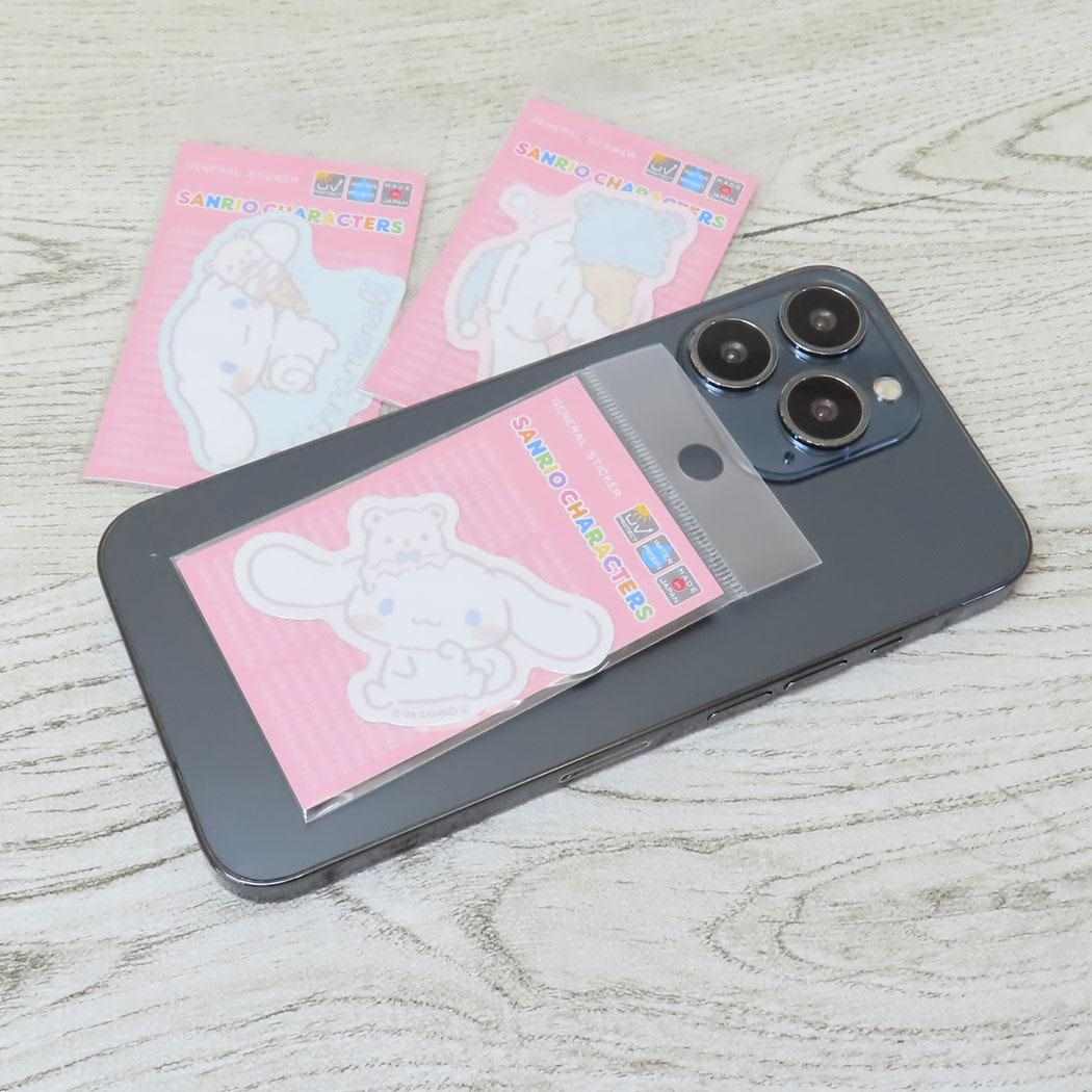 ダイカットミニステッカー ビニールシール シナモロール のんびりナチュラル ポーズ サンリオ ゼネラルステッカー 耐水耐光 デコステッカー メール便可