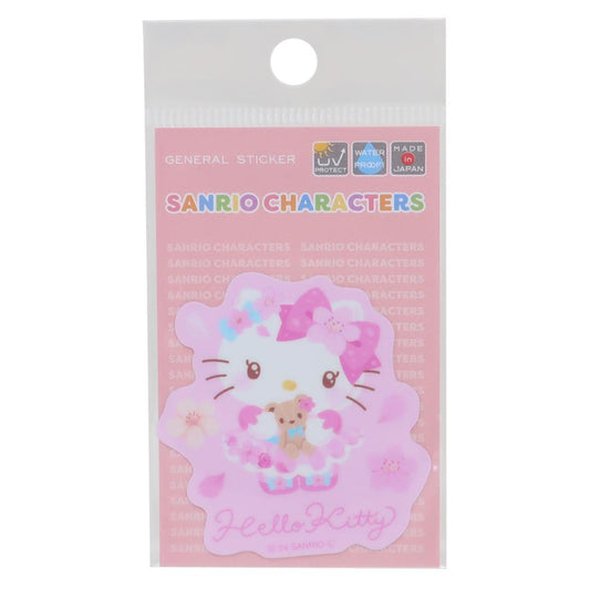 ミニステッカー ダイカットシール ハローキティ キラキラ桜 サンリオ ゼネラルステッカー 耐水耐光 デコステッカー メール便可