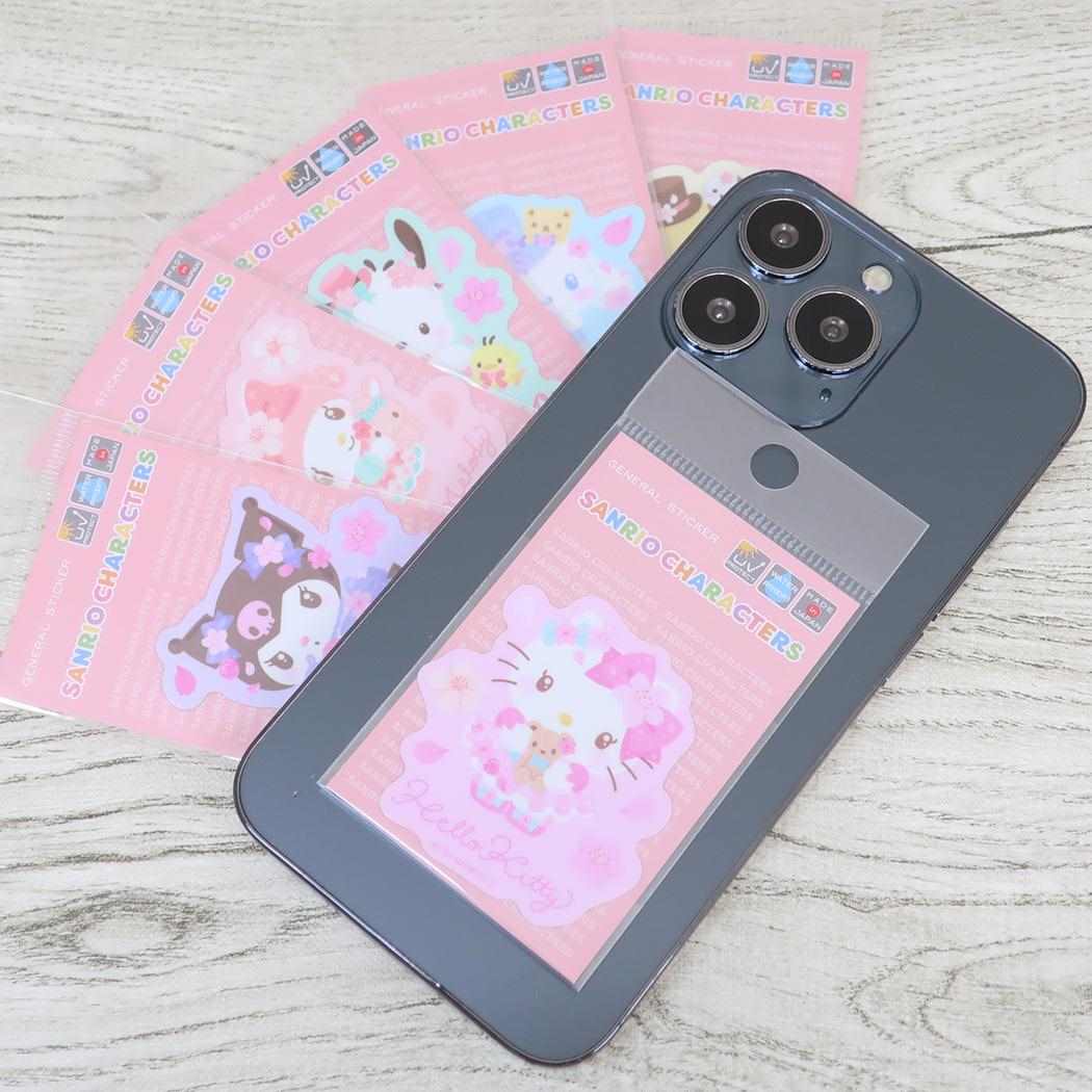 ミニステッカー ダイカットシール ポチャッコ キラキラ桜 サンリオ ゼネラルステッカー 耐水耐光 デコステッカー メール便可