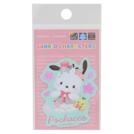ミニステッカー ダイカットシール ポチャッコ キラキラ桜 サンリオ ゼネラルステッカー 耐水耐光 デコステッカー メール便可