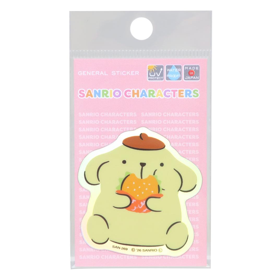 ポムポムプリン ダイカットステッカー ホログラムミニステッカー ハンバーガー サンリオ ゼネラルステッカー