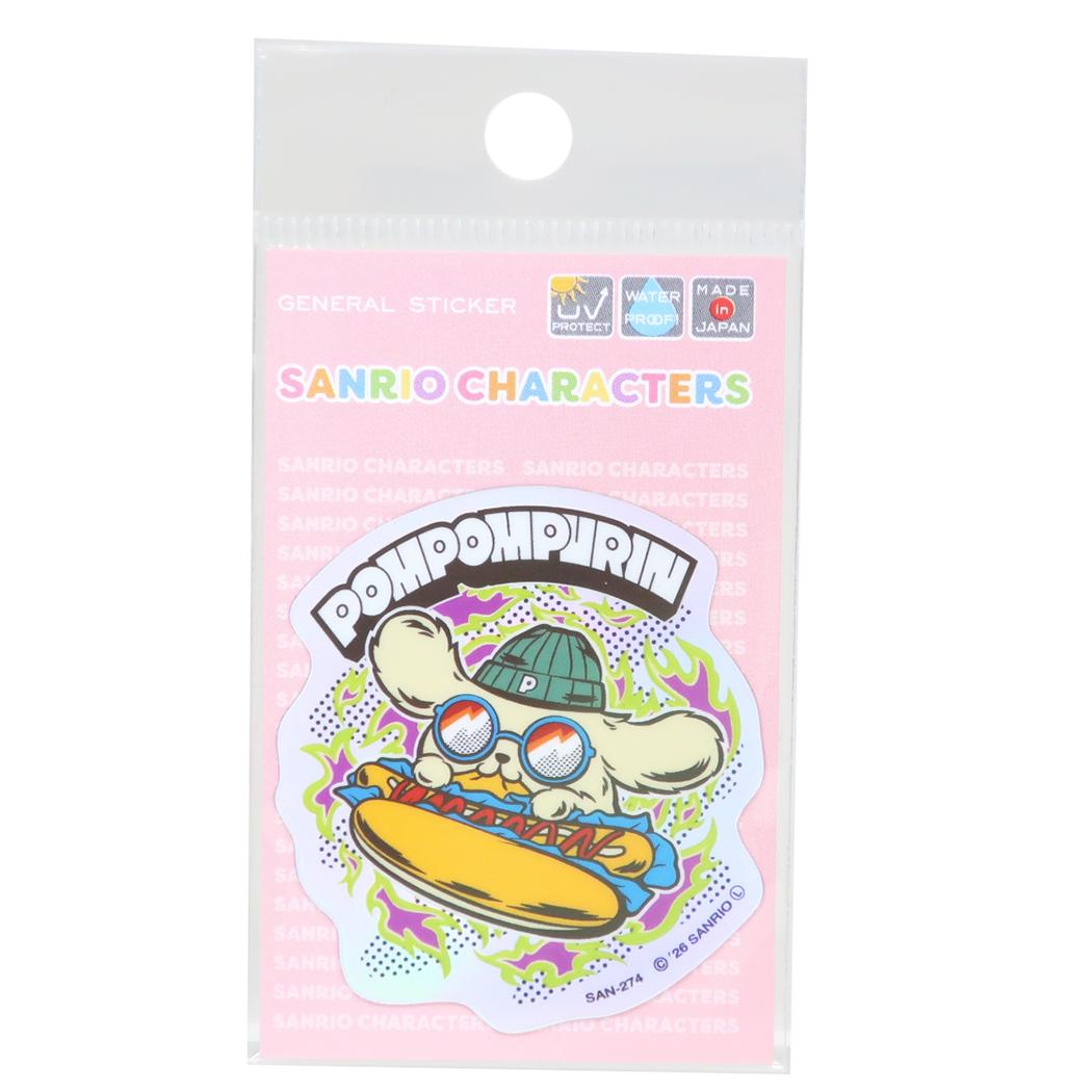 ポムポムプリン ダイカットステッカー ホログラムミニステッカー ホットドッグ サンリオ ゼネラルステッカー