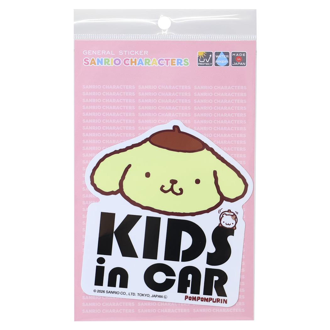 ポムポムプリン カー用品 車用ステッカー KIDS in CAR サンリオ ゼネラルステッカー