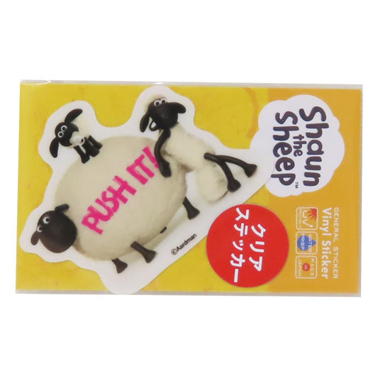 透明ミニステッカー ダイカットシール ひつじのショーン PUSH IT！ ゼネラルステッカー 耐水耐光 デコステッカー メール便可