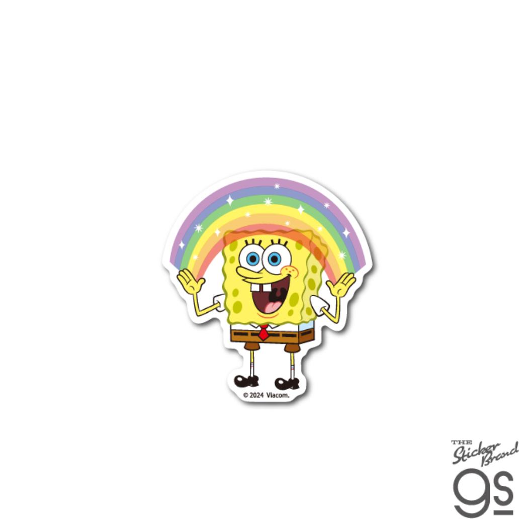 ダイカットミニステッカー ビニールシール スポンジボブ RAINBOW ゼネラルステッカー 耐水耐光 デコステッカー メール便可