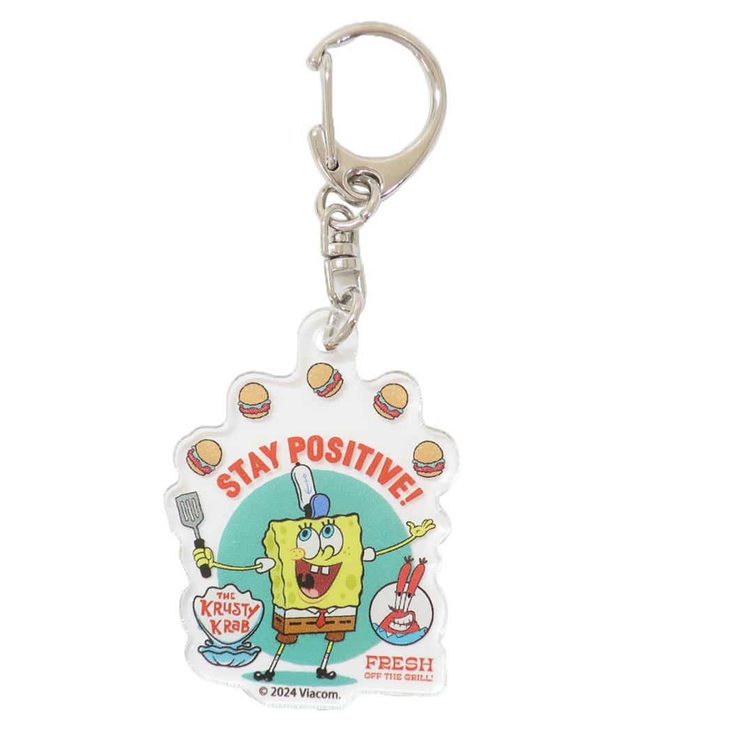 アクリルキーホルダー キーリング スポンジボブ STAY POSITIVE！ ゼネラルステッカー コレクション雑貨 メール便可