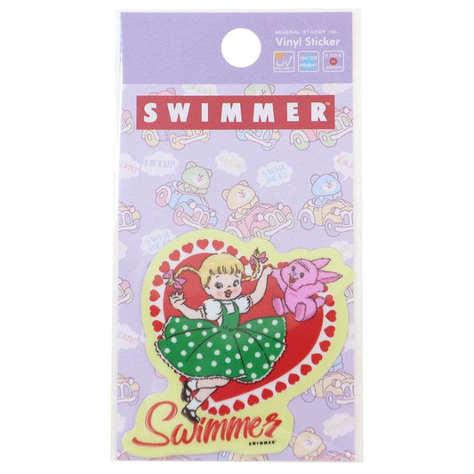 ダイカットミニステッカー ビニールシール スイマー 20 SWIMMER ゼネラルステッカー 耐水耐光 バイク 自転車 スマホ デコステッカー メール便可