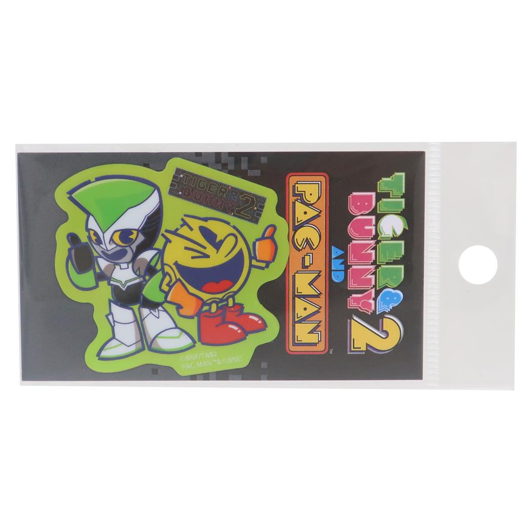 コラボステッカー ホログラムステッカー ダイカットシール TIGER＆BUNNY2 and PAC-MAN ワイルドタイガーxパックマン ゼネラルステッカー 耐水耐光 デコステッカー アニメメール便可