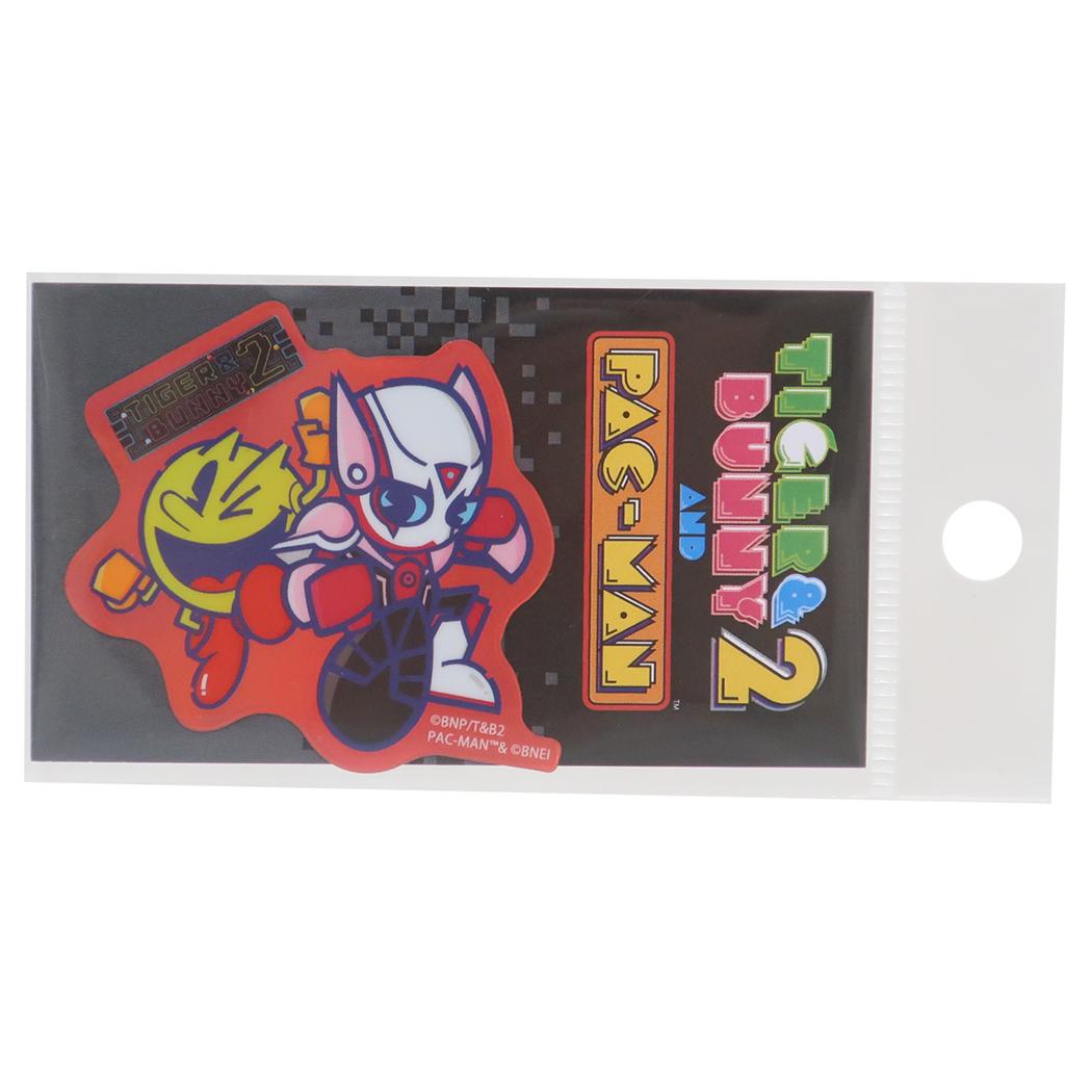 コラボステッカー ホログラムステッカー ダイカットシール TIGER＆BUNNY2 and PAC-MAN バーナビー ブルックス Jr．xパックマン ゼネラルステッカー 耐水耐光 デコステッカー アニメメール便可