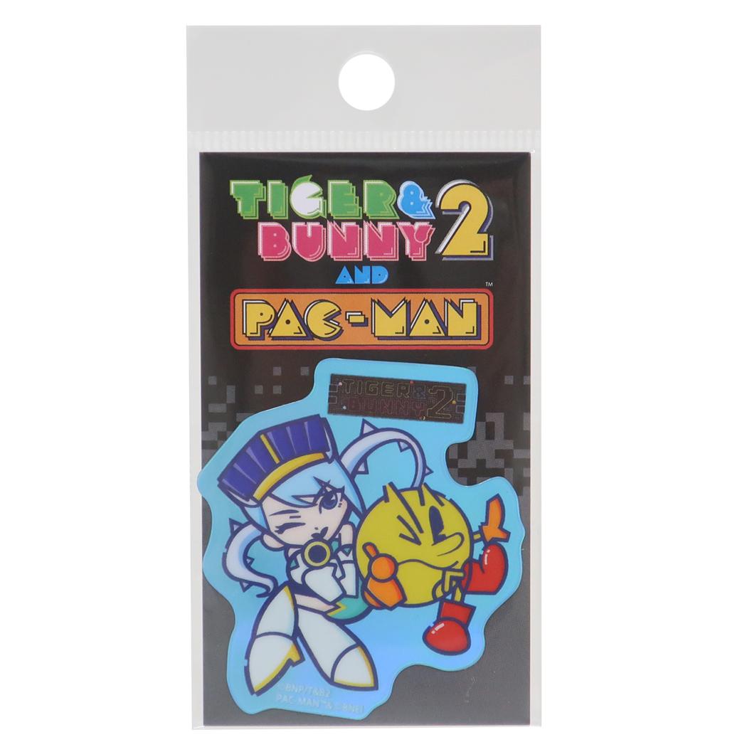 コラボステッカー ホログラムステッカー ダイカットシール TIGER＆BUNNY2 and PAC-MAN ブルーローズxパックマン ゼネラルステッカー 耐水耐光 デコステッカー アニメメール便可