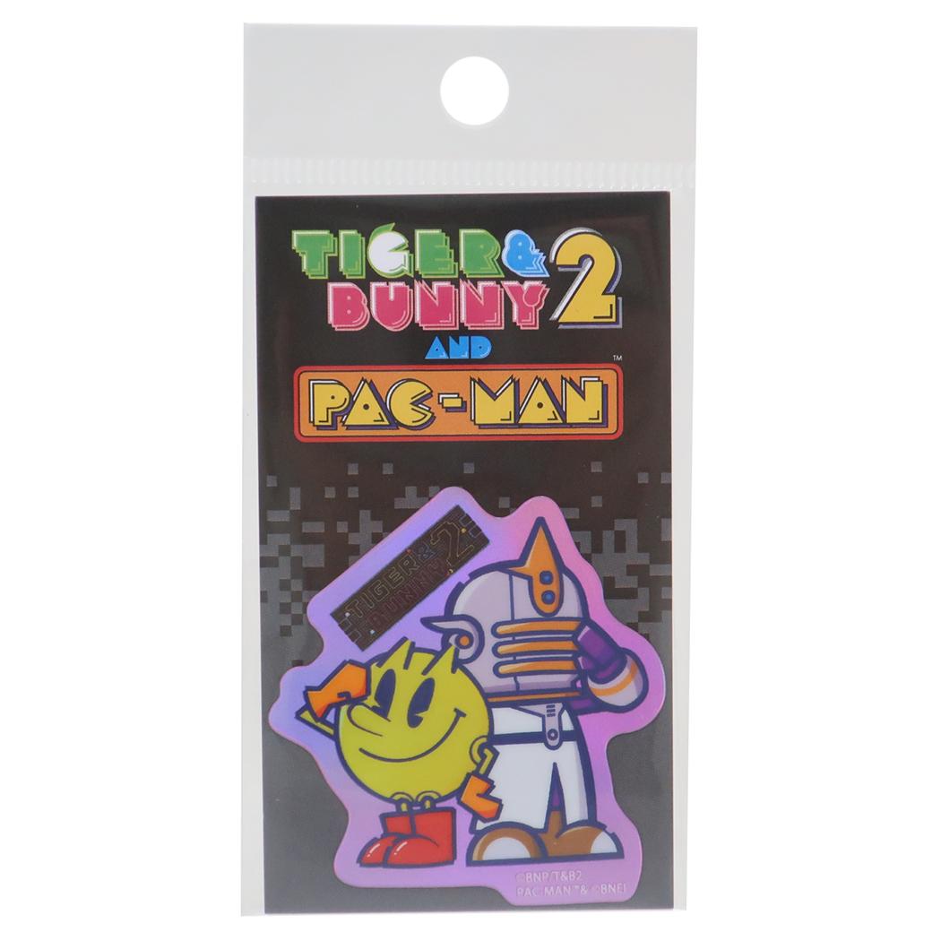 コラボステッカー ホログラムステッカー ダイカットシール TIGER＆BUNNY2 and PAC-MAN スカイハイxパックマン ゼネラルステッカー 耐水耐光 デコステッカー アニメメール便可