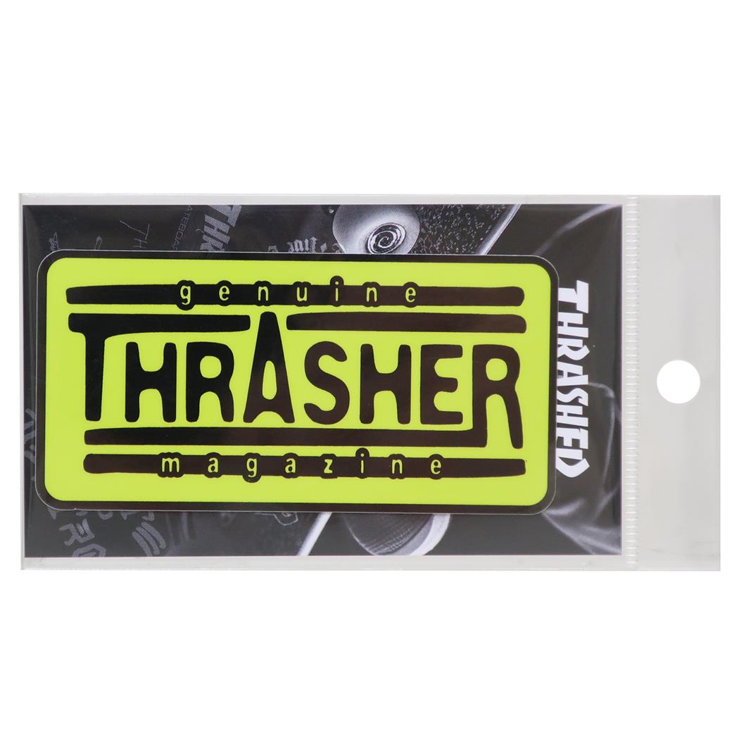 ビニールステッカー ダイカットシール THRASHER GENUINE スポーツブランド ゼネラルステッカー デコステッカー 耐水耐光 スラッシャー メール便可