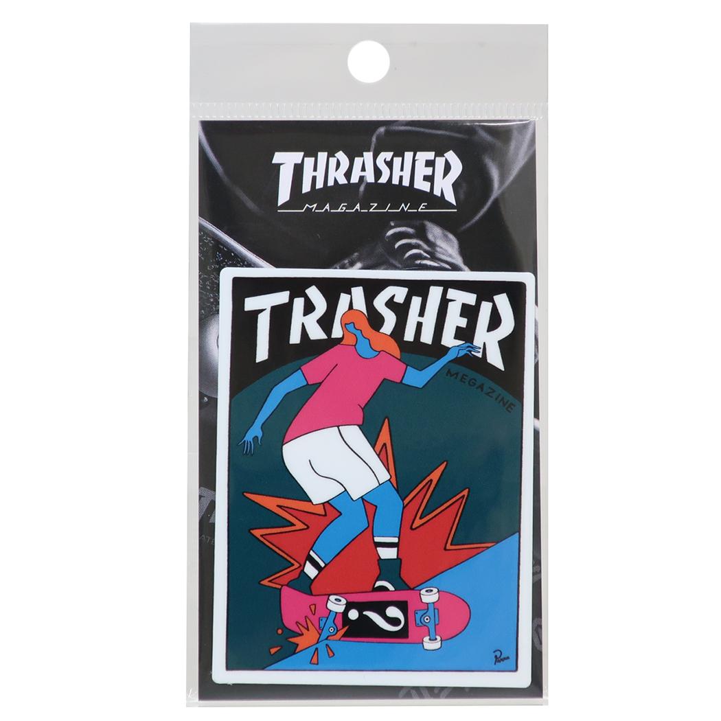 ビニールステッカー ダイカットシール THRASHER THRASHER HURRICANE スポーツブランド ゼネラルステッカー デコステッカー 耐水耐光 スラッシャー メール便可