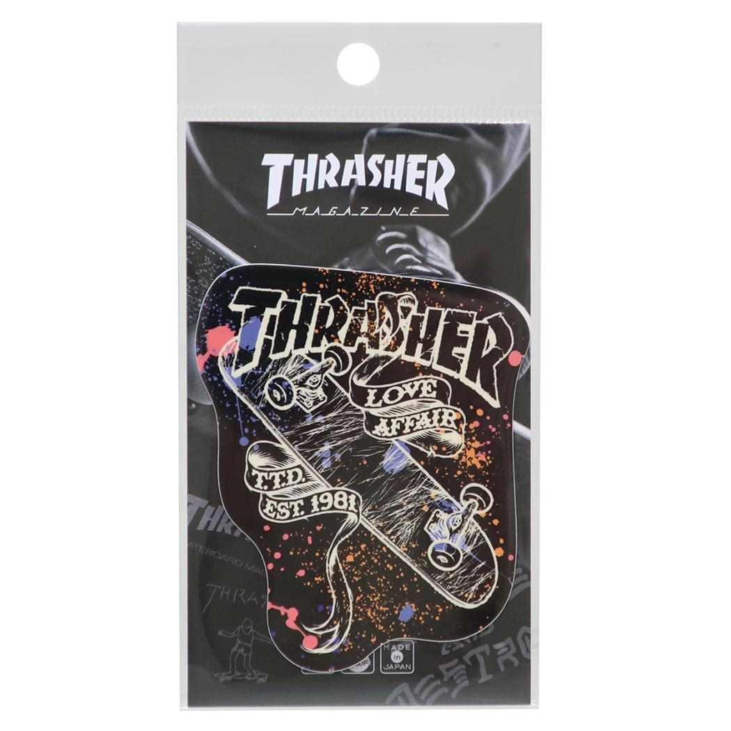 ビニールステッカー ダイカットシール THRASHER True' Til Death スポーツブランド ゼネラルステッカー デコステッカー 耐水耐光 スラッシャー メール便可