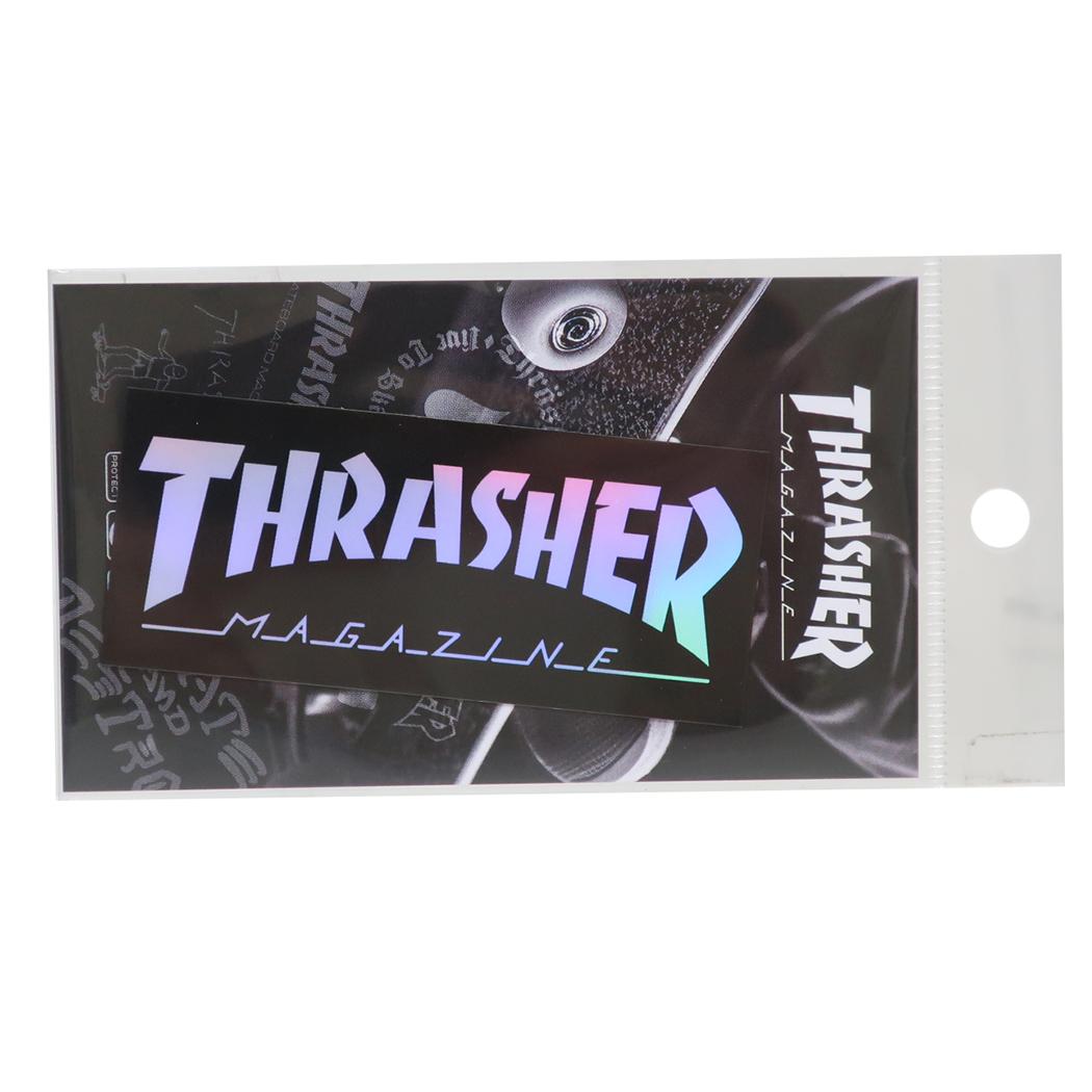 ホログラムステッカー ダイカットシール THRASHER HOMETOWN LOGO BK スポーツブランド ゼネラルステッカー 耐水耐光 デコステッカー スラッシャー メール便可