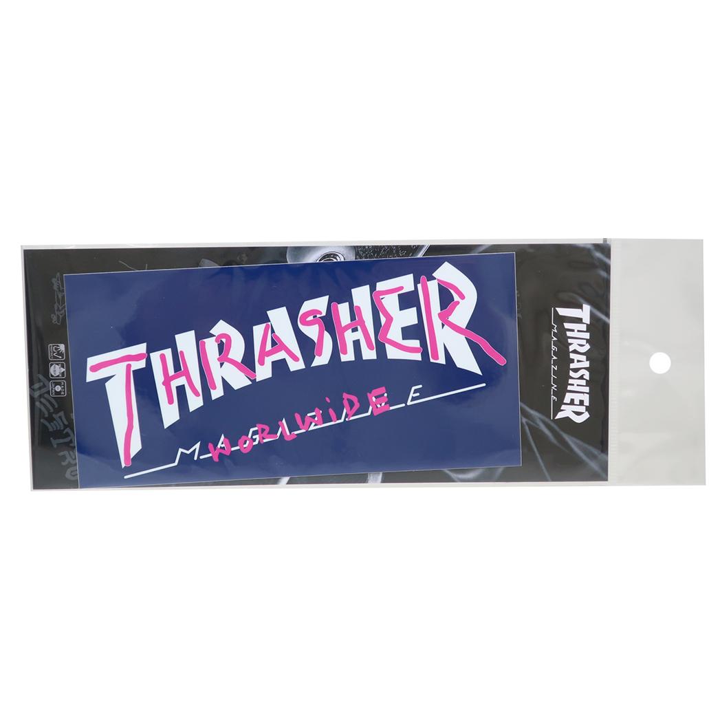 THRASHER ビッグシール ビッグサイズステッカー TRADMARK スポーツブランド ゼネラルステッカー 耐水耐光 デコステッカー スラッシャー グッズ メール便可 シネマコレクション