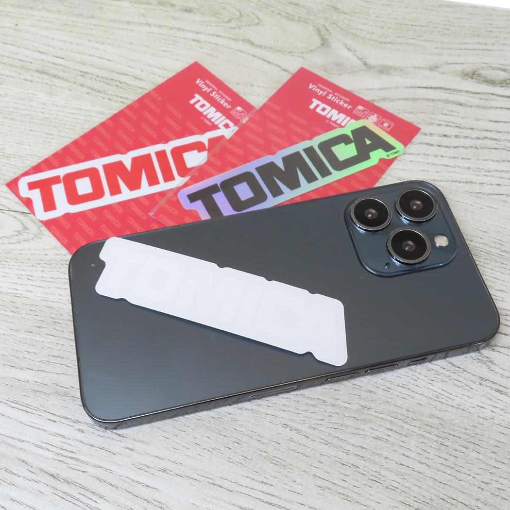 ホログラムステッカー ダイカットシール トミカ 透明ステッカー 英文トミカロゴ TOMICA ゼネラルステッカー デコシール メール便可