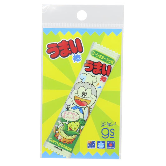 ダイカットステッカー ダイカットシール うまい棒 コーンポタージュ味 お菓子パッケージ ゼネラルステッカー 耐水耐光 デコステッカー メール便可