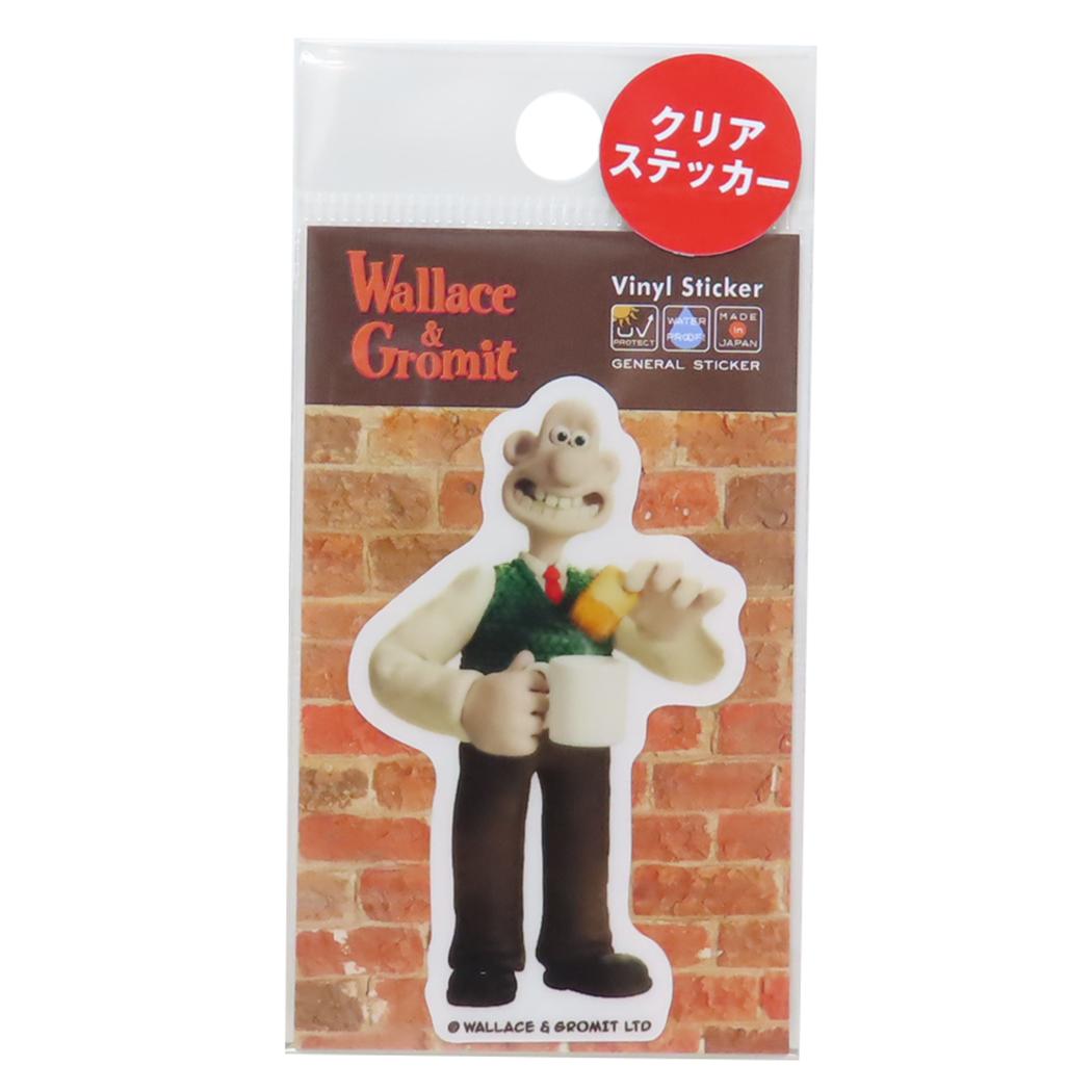 ウォレスとグルミット ビニールシール ダイカットクリアミニステッカー コーヒー ゼネラルステッカー 耐水耐光 デコステッカー キャラクター グッズ メール便可 シネマコレクション