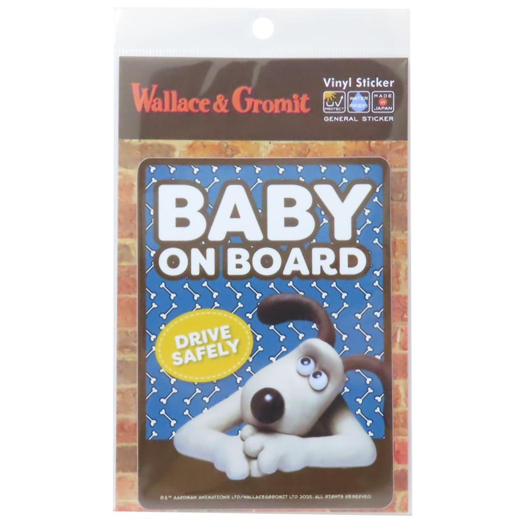 ビッグサイズステッカー ビッグシール ウォレスとグルミット BABY ON BOARD ゼネラルステッカー 車用ステッカー カー用品 耐光 耐水 セーフティステッカー メール便可