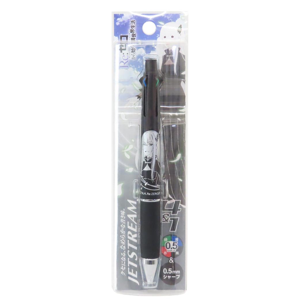 ジェットストリーム4＆1 多機能ペン ボール径0.5mm 芯径0.5mm シャープペン＆黒赤青緑4色ボールペン Re：ゼロから始める異世界生活 エキドナ ヒサゴ 新学期準備文具 三菱鉛筆 リフィル交換可能 アニメメール便可