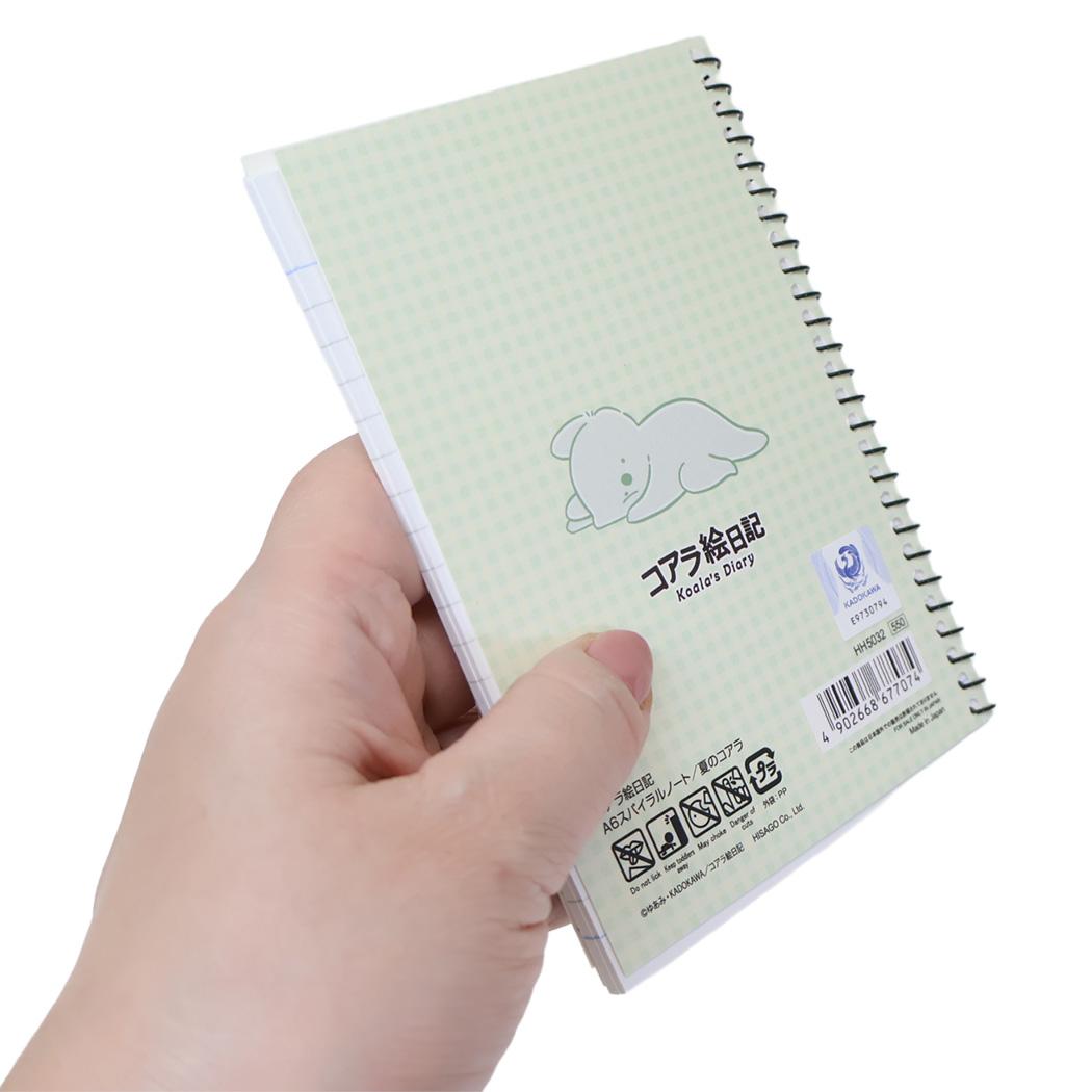 A6スパイラルノート リングノート コアラ絵日記 夏のコアラ ヒサゴ メモ帳 ミニノート メール便可