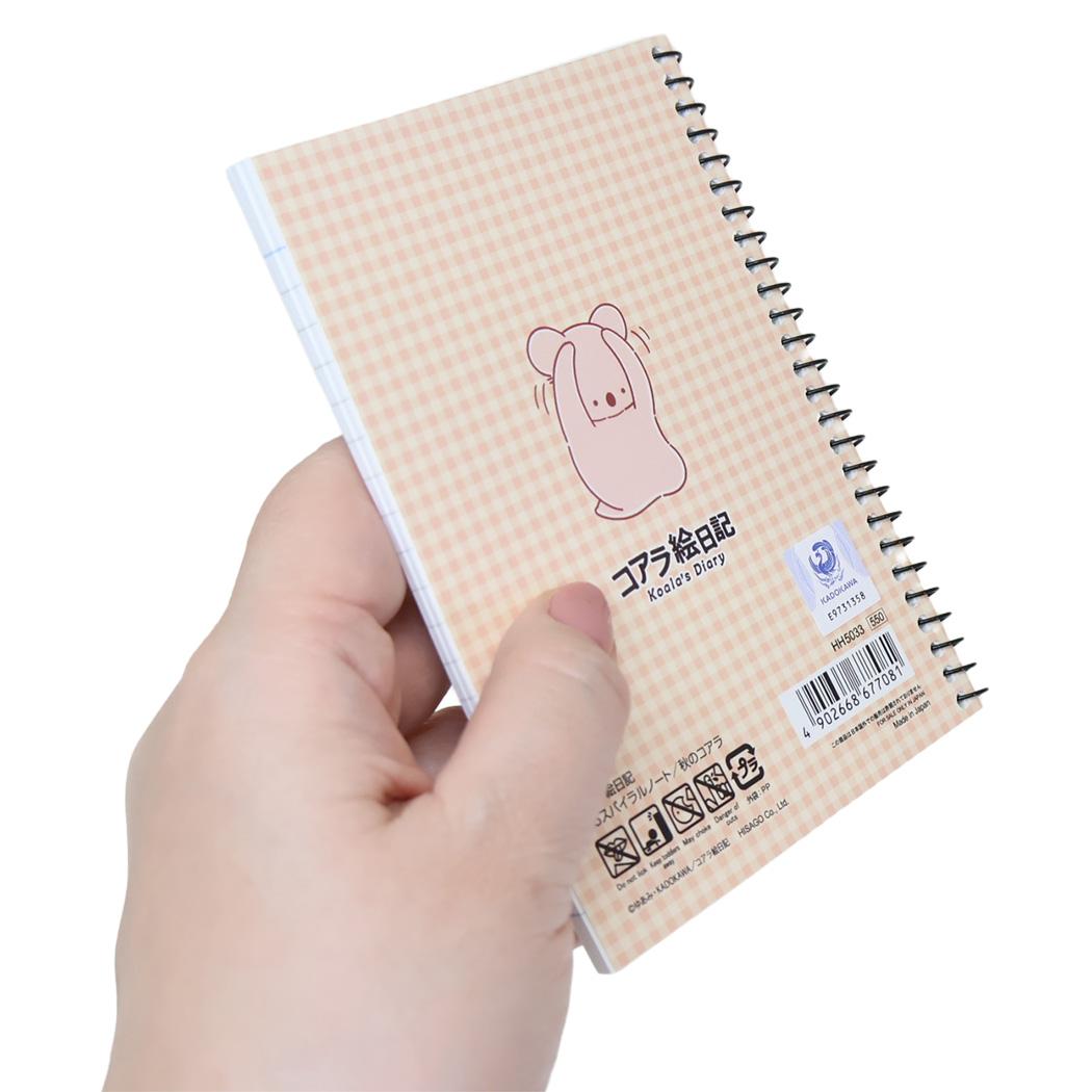 A6スパイラルノート リングノート コアラ絵日記 秋のコアラ ヒサゴ メモ帳 ミニノート メール便可
