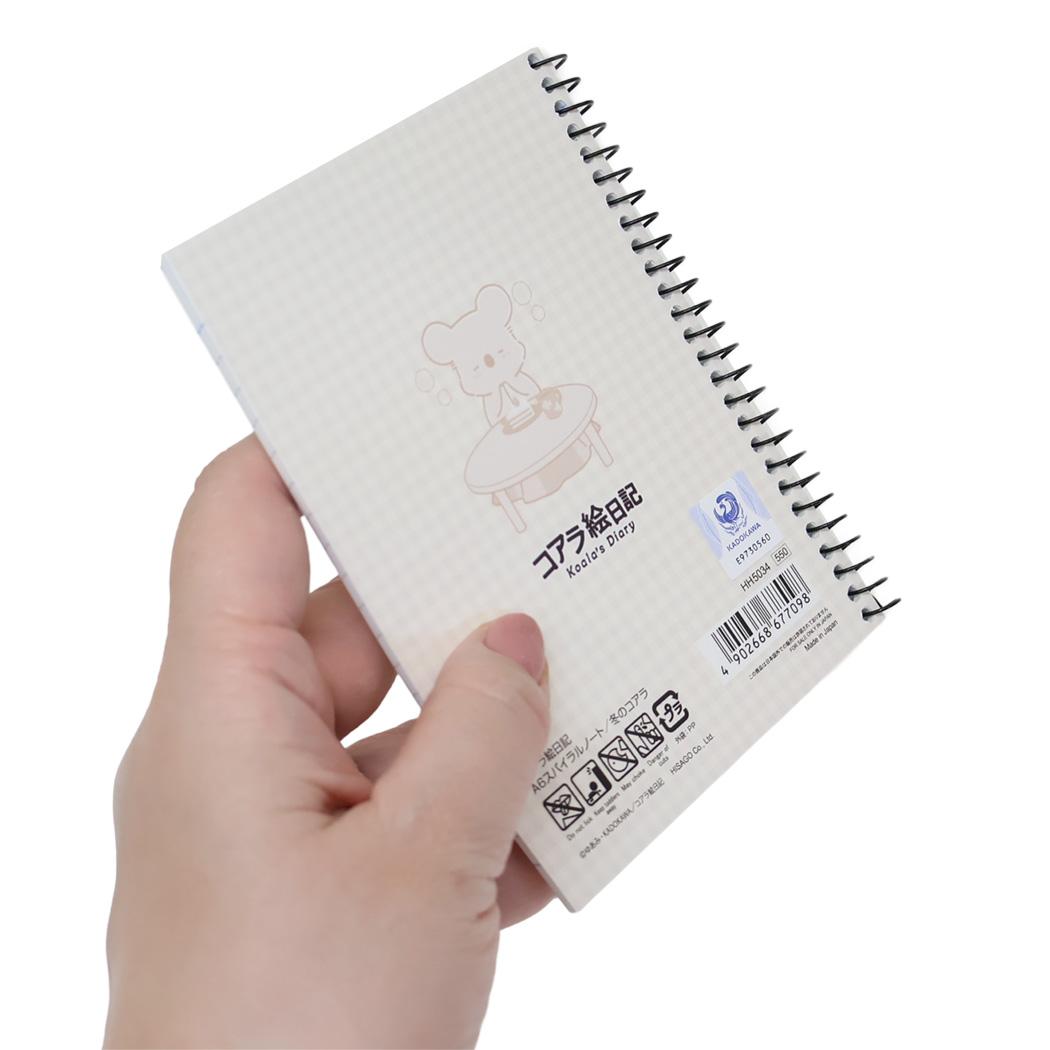 A6スパイラルノート リングノート コアラ絵日記 冬のコアラ ヒサゴ メモ帳 ミニノート メール便可