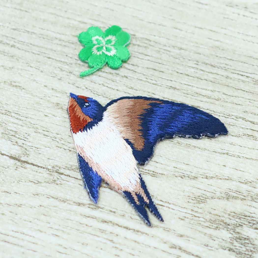 刺繍ワッペンシール ワッペン ツバメ ヒサゴ 鳥 手芸用品 メール便可