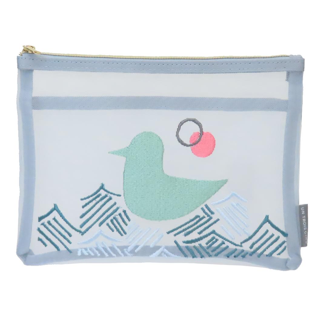 ムラタトモコ コスメポーチ 刺繍メッシュポーチ Seabird 海鳥 ヒサゴ 小物入れ かわいい グッズ メール便可 シネマコレクション