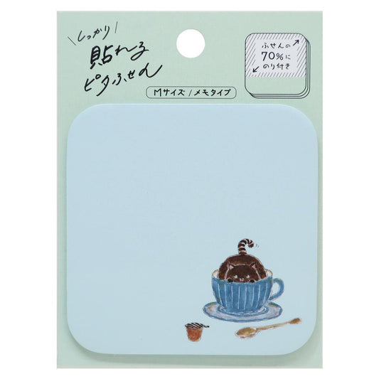 トコロコムギ 付箋 しっかり貼れるピタふせんM メモタイプ 忍びのコーヒーにゃんこ ヒサゴ メッセージカード ギフト かわいい グッズ メール便可 シネマコレクション