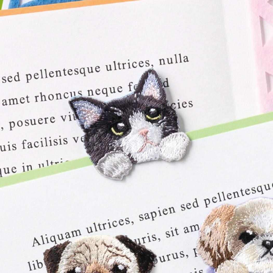 ブックマーク ANIMAL BOOKMARKER 刺繍しおり ハチワレ黒 ヒサゴ
