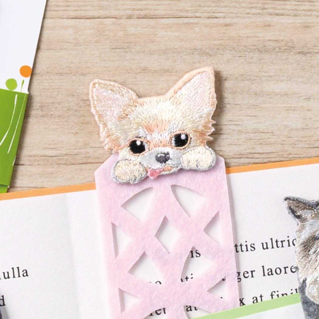 ブックマーク ANIMAL BOOKMARKER 刺繍しおり チワワ ヒサゴ
