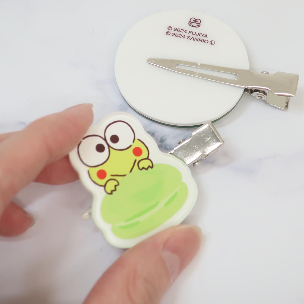 ヘアクリップ 2個セット ヘアアクセ けろけろけろっぴ マカロン サンリオ バンダイ 前髪クリップ メール便可