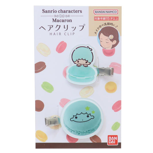 ヘアクリップ 2個セット ヘアアクセ リトルツインスターズ マカロン キキ サンリオ バンダイ 前髪クリップ メール便可