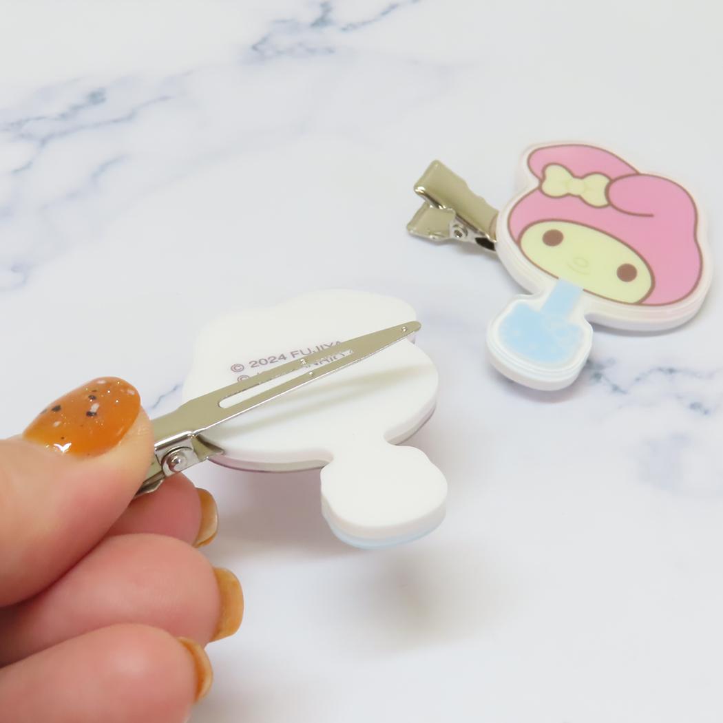 ヘアクリップ 2個セット ヘアアクセ マイメロディ サンリオキャラクターズチョコレート サンリオ バンダイ 前髪クリップ メール便可