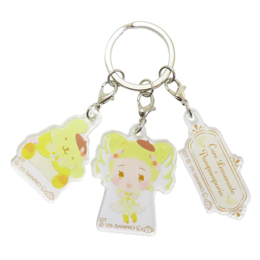 3連アクリルキーホルダー キーリング Yes！ プリキュア5 GoGo！xサンリオキャラクターズ キュアレモネードxポムポムプリン バンダイ 3チャーム メール便可