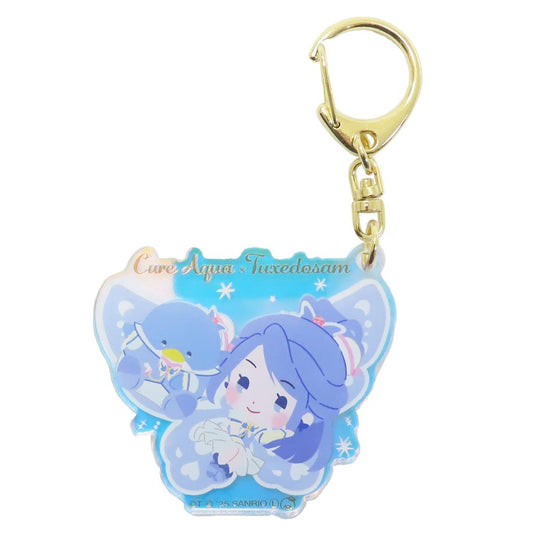 オーロラアクリルキーホルダー キーリング Yes！ プリキュア5 GoGo！xサンリオキャラクターズ キュアアクアxタキシードサム バンダイ プレゼント メール便可
