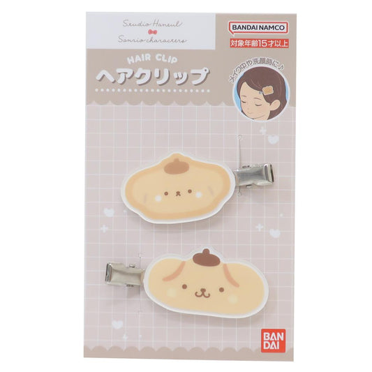 ヘアクリップ ヘアアクセ スタジオハヌルxサンリオキャラクターズ ポムポムプリン サンリオ バンダイ 前髪クリップ メール便可