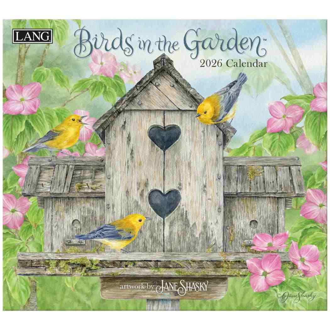 LANG ラング 2026 Calendar 壁掛けカレンダー2026年 Birds in the Garden Jane Shasky カントリー 鳥 インテリア 令和8年暦 シネマコレクション