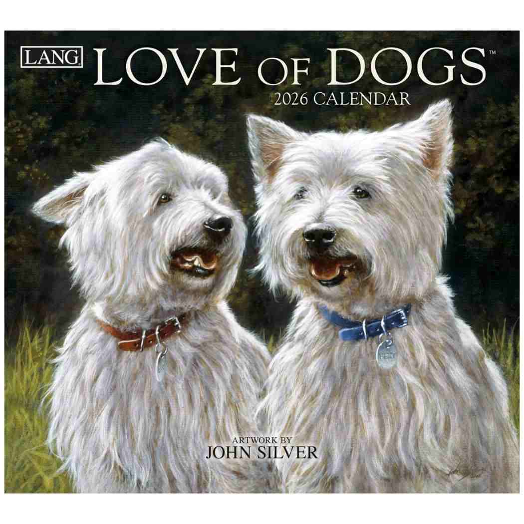 LANG ラング 2026 Calendar 壁掛けカレンダー2026年 Love of Dogs John Silver カントリー いぬ インテリア 令和8年暦 シネマコレクション