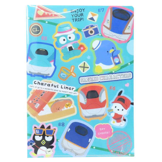 クリアファイルMX A4クリアファイル サンリオキャラクターズ ブルー キャラフルライナー サンリオ ヒューネット クリアホルダー 学校 書類 メール便可